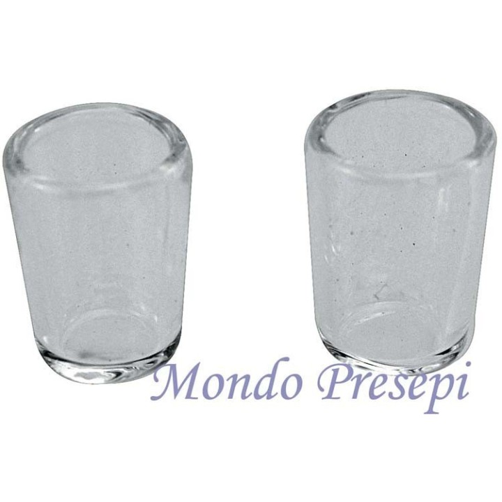 Juego de 2 vasos de vidrio mm 10x13 belén, casa de muñecas
