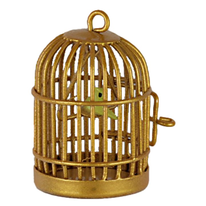 Gabbia con uccellino cm 4 h