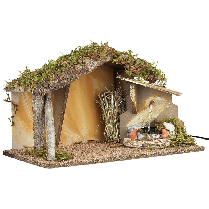 Cabin with working fountain cm 39x23x23 h
