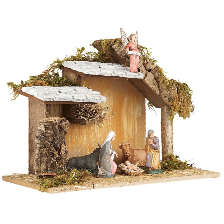 Capanna con natività Landi Moranduzzo cm 32,5x17x23 h