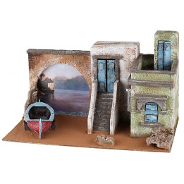 Ambientazione di mare con barca cm 50x30x28 h