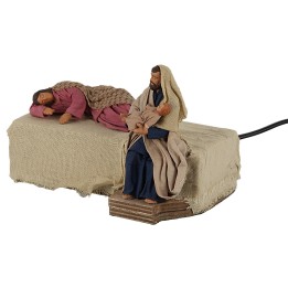 Natività 12 cm in movimento con Madonna che riposa