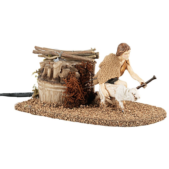 Ragazzo con agnello 12 cm con doppio movimento