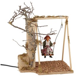 Bambina sull'altalena serie 24 cm in movimento