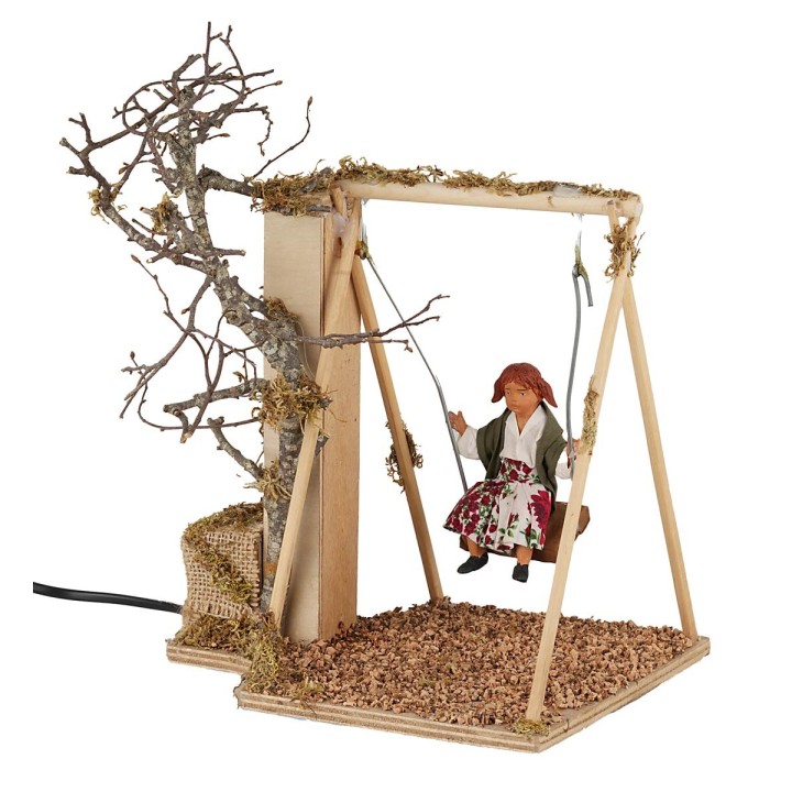 Bambina sull'altalena serie 24 cm in movimento