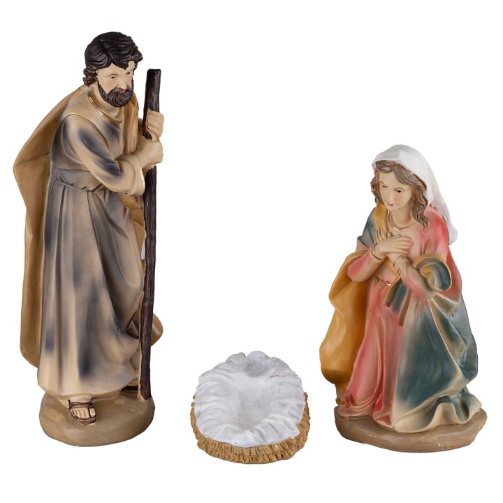 Conjunto de 11 figuras Natividad, Reyes Magos, ángel y pastor