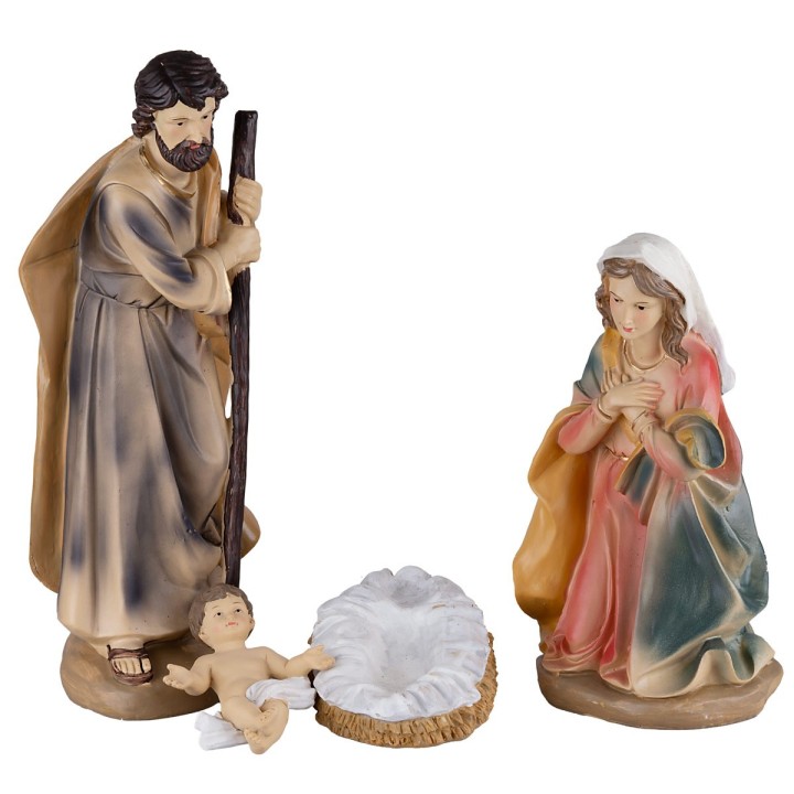 Set 11 soggetti Natività, Magi, angelo e pastore 40 cm in resina