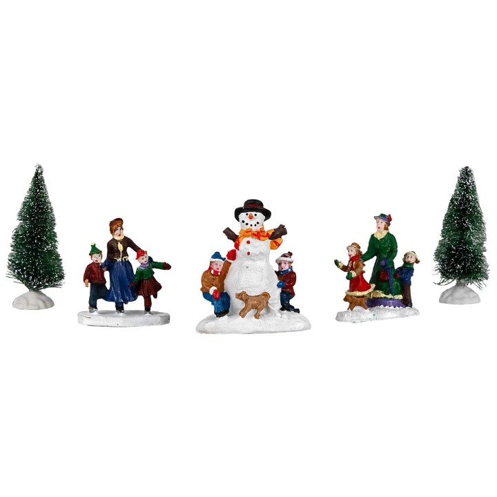 Set statuine per villaggio natalizio 5 pz