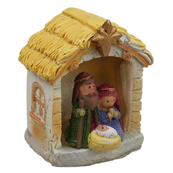 Natividad naïf iluminada con led cm 5x4,5x8 h