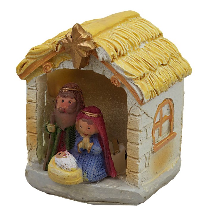 Natividad naïf iluminada con led cm 5x4,5x8 h