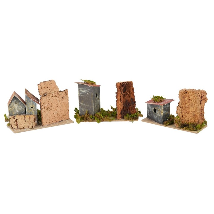 Set 3 nativity scene small houses cm 13x5x8 h