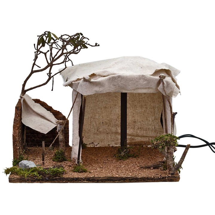 Tenda Araba illuminata con fuoco funzionante cm 30x22x25 h
