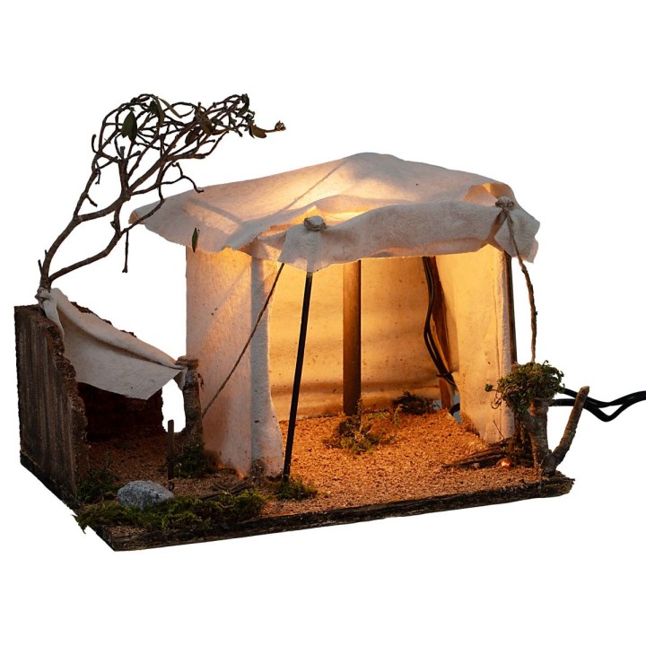 Illuminated Arab tent with working fire cm 30x22x25 h