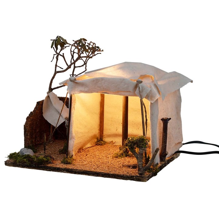 Tienda Árabe iluminada con fuego funcionando cm 30x22x25 h