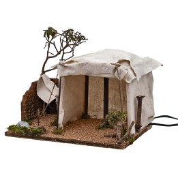 Illuminated Arab tent with working fire cm 30x22x25 h