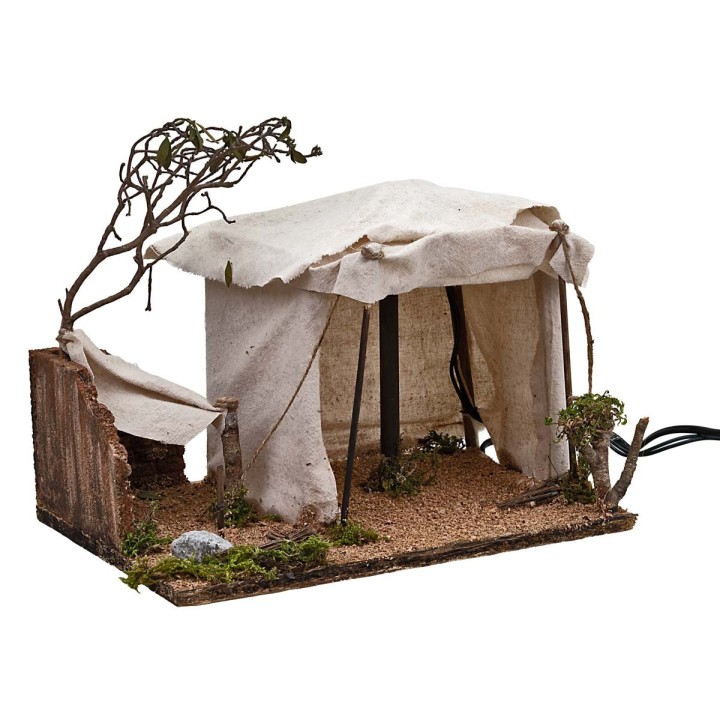 Tenda Araba illuminata con fuoco funzionante cm 30x22x25 h