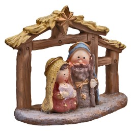 Natività naïf con capanna cm 7x3x6,5 h