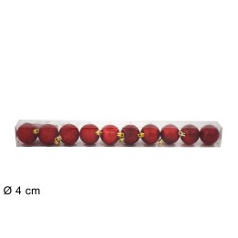 Set 10 palline rosse ø 4 cm per albero di Natale