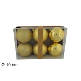 Set 6 palline oro ø 10 cm per albero di Natale