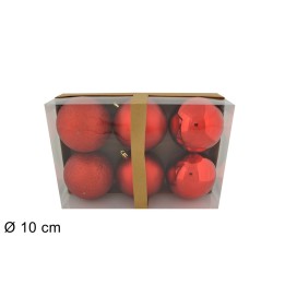 Set 6 bolitas rojas ø 10 cm para árbol de Navidad