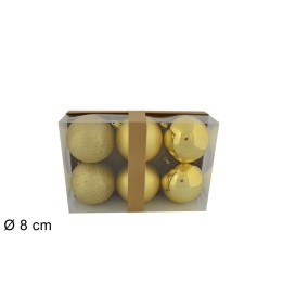 Set 6 palline oro ø 8 cm per albero di Natale