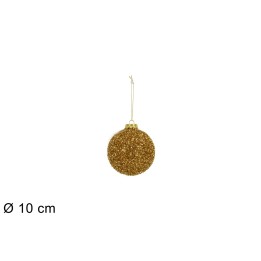 Palla con fili laminati oro ø 10 cm per albero di Natale
