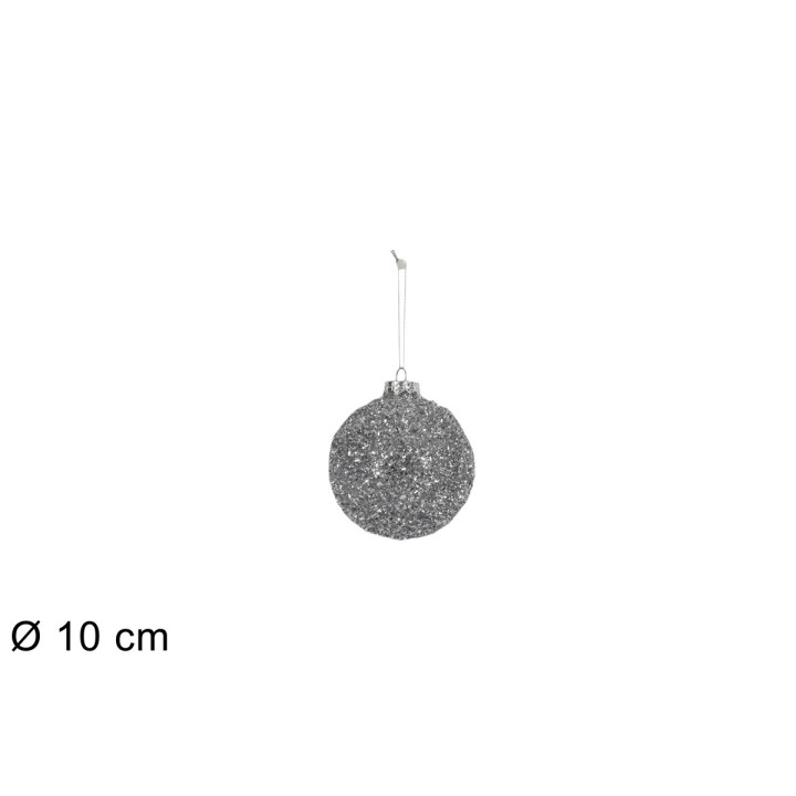 Ball with silver laminated threads ø 10 cm for Christmas tree