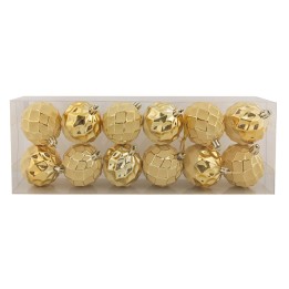 Set 12 bolitas oro ø 6 cm para árbol de Navidad