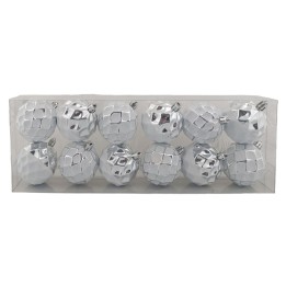 Set of 12 silver balls ø 6 cm for Christmas tree