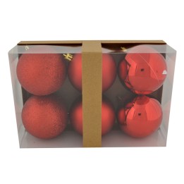 Set 6 palline argento ø 8 cm per albero di Natale