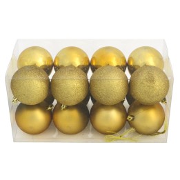 Set 16 palline oro ø 8 cm per albero di Natale