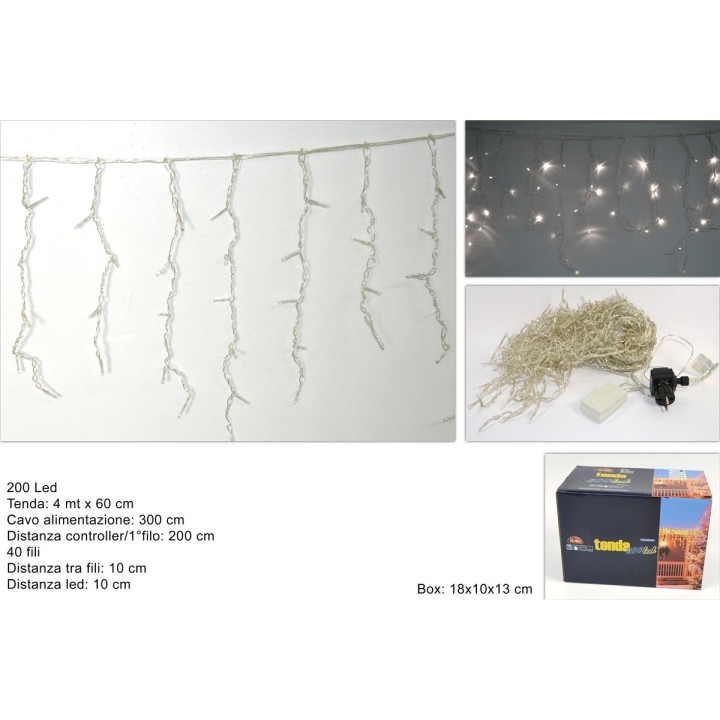 200 LED cold white curtain for indoor and outdoor use