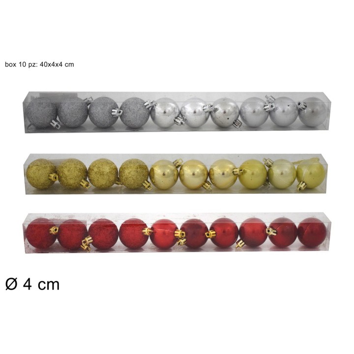 Set 10 palline Ø 4 cm disponibili in vari colori