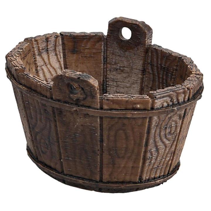 Resin tub with wood effect cm 8.5x6x6 h.