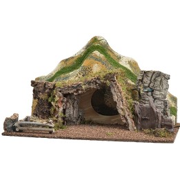 Capanna illuminata con montagne cm 57x34x33 h