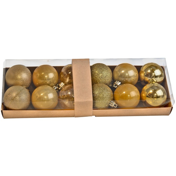Set 12 palline oro ø 6 cm per albero di Natale