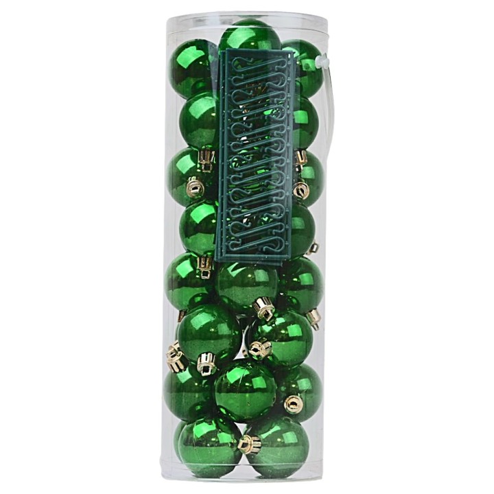 Juego de 32 bolas verdes ø 5 cm para árbol de Navidad