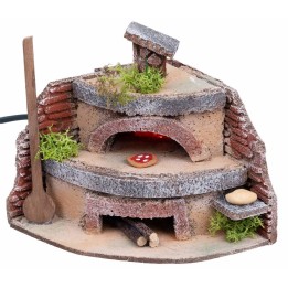 Forno per fornaio con luce effetto fuoco cm 12x11x12,5 h