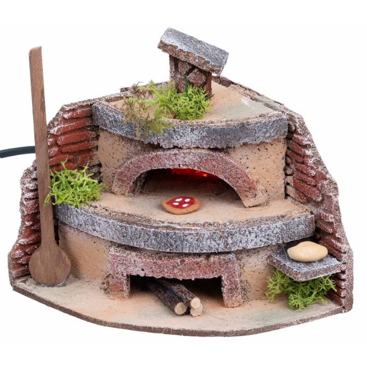 Forno per fornaio con luce effetto fuoco cm 12x11x12,5 h