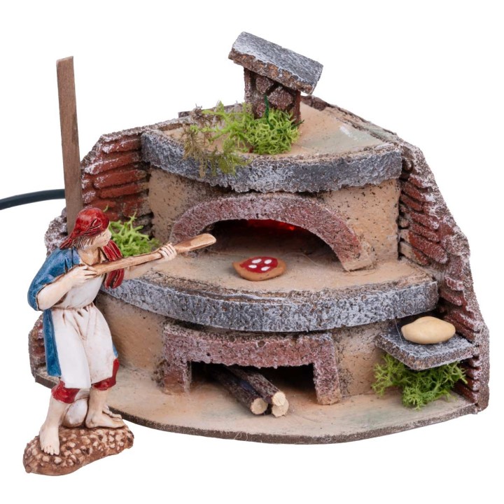Forno per fornaio con luce effetto fuoco cm 12x11x12,5 h