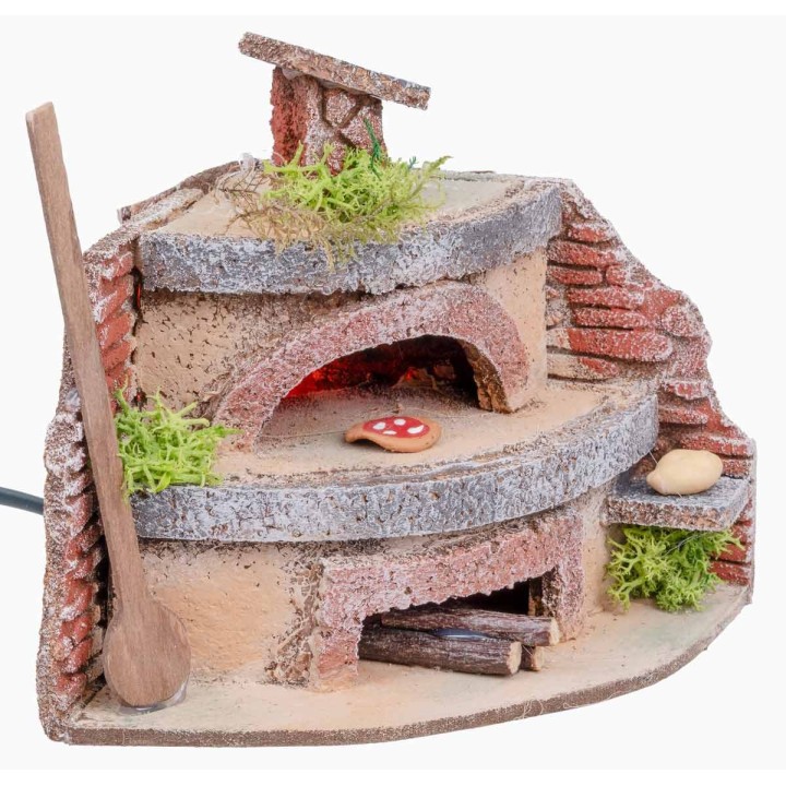Forno per fornaio con luce effetto fuoco cm 12x11x12,5 h