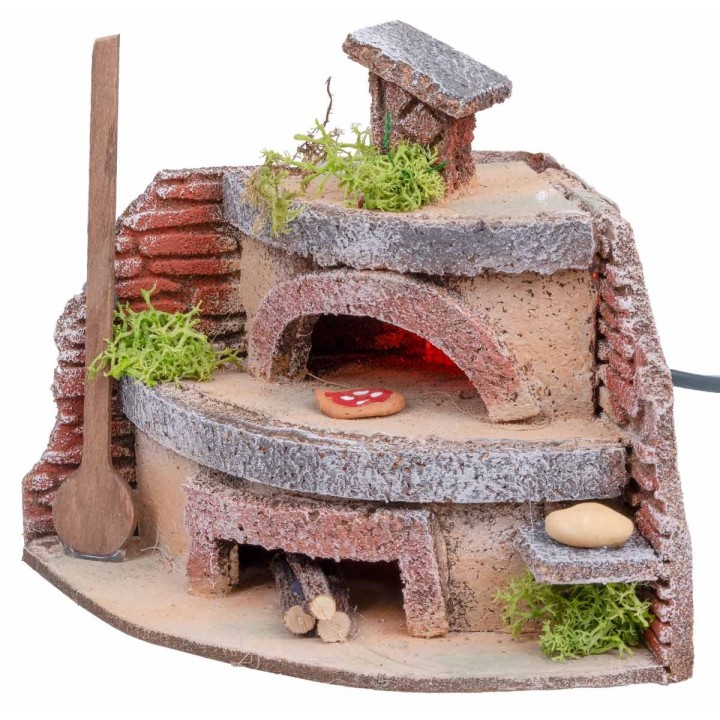Forno per fornaio con luce effetto fuoco cm 12x11x12,5 h