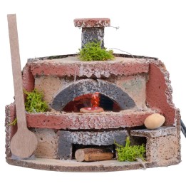 Horno para panadero con luz efecto fuego cm 12x10x10h