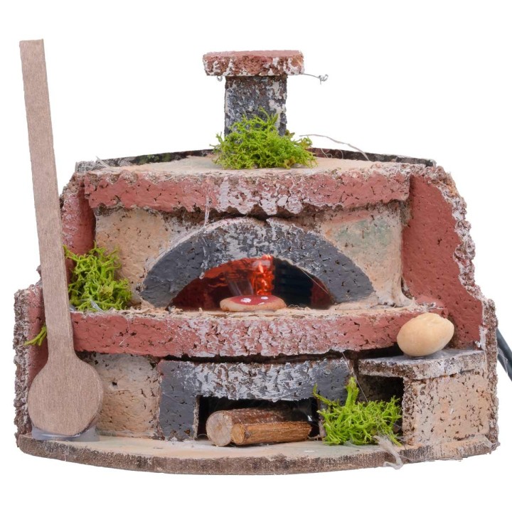 Forno per fornaio con luce effetto fuoco cm 12x10x10h
