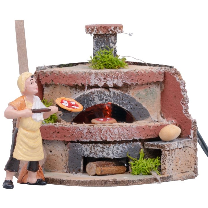 Forno per fornaio con luce effetto fuoco cm 12x10x10h