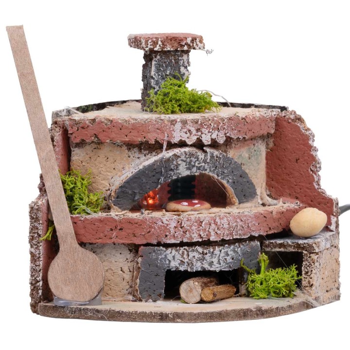 Forno per fornaio con luce effetto fuoco cm 12x10x10h