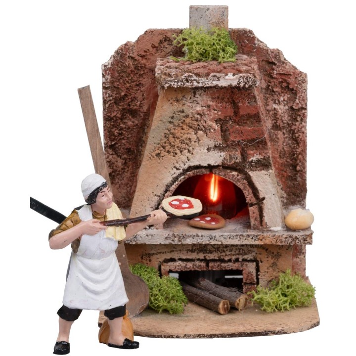 Forno per fornaio con luce effetto fuoco cm 10x8x12h