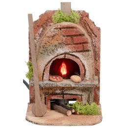 Forno arrotondato con luce effetto fuoco cm 10x9x15h