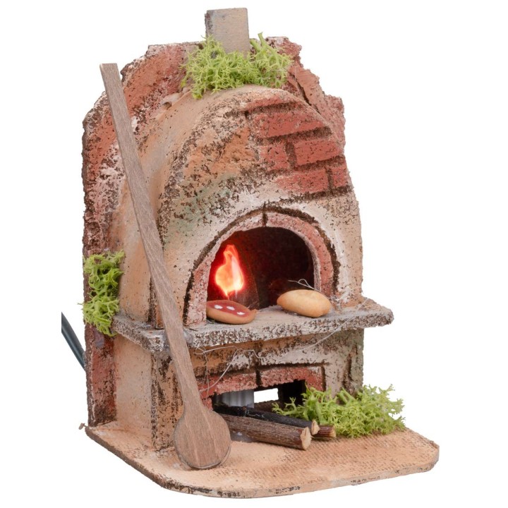 Forno arrotondato con luce effetto fuoco cm 10x9x15h