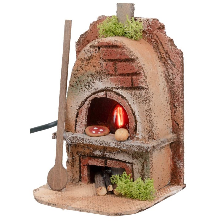 Forno arrotondato con luce effetto fuoco cm 10x9x15h